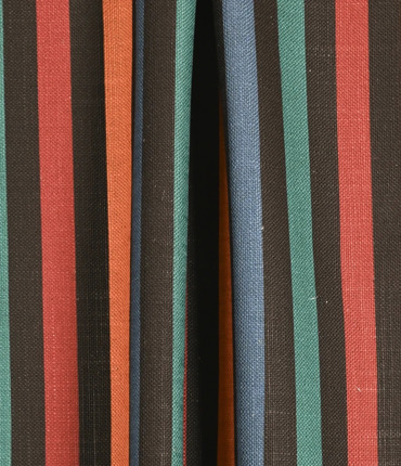 Ύφασμα Λινό 'Colori' με Ριγέ Πολύχρωμο Σχέδιο