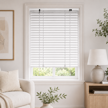 MRShome Μεταλλικό Στόρι αλουμινίου 25mm 80x140cm Λευκό
