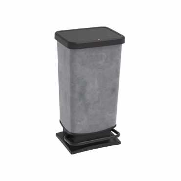 Dimitracas Χαρτοδοχείο PASO Πλαστικό Beton 40lt 35.3x29.5x67.6cm Soft Close 06925.001