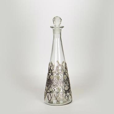 ESTHETI home Καράφα Μεταλλική/Γυάλινη Ασημί Φ12x35cm 752-10512