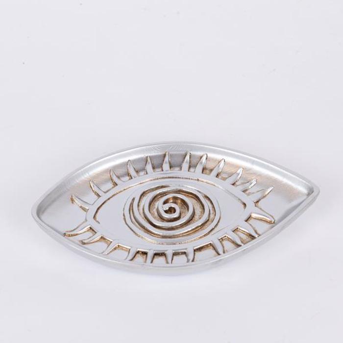 ESTHETI home Diakosmitiki Piatela Resin Asimi me Sxedio Mati 16x9.8x1.3cm 752-15028