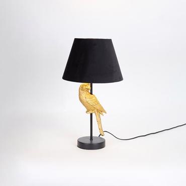 ESTHETI home Επιτραπέζιο Φωτιστικό ''Παπαγάλος'' Resin Χρυσό/Μαύρο με Βελούδινο Καπέλο Ε27 Φ12x33cm 757-10013