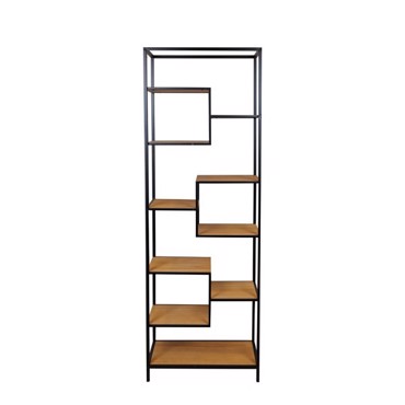 ESTHETI home Ραφιέρα Μεταλλική/MDF Μαύρη/Καφέ με 10 Ράφια 60x33.5x175.5cm 810-00027