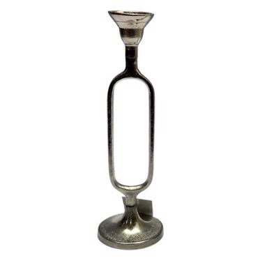 ESTHETI home Κηροπήγιο Μεταλλικό Ασημί Φ9x30cm 819-00451