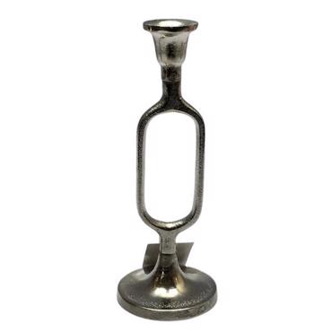 ESTHETI home Κηροπήγιο Μεταλλικό Ασημί Φ9x24cm 819-00452