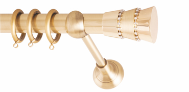 Frans Κουρτινόξυλο Φ25 Triplo Strass Oro Mat