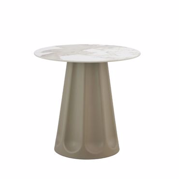 Liberta - Maison VELLUM Τραπέζι Beige Με Όψη Μάρμαρου 80x80x76.5cm 52-0026