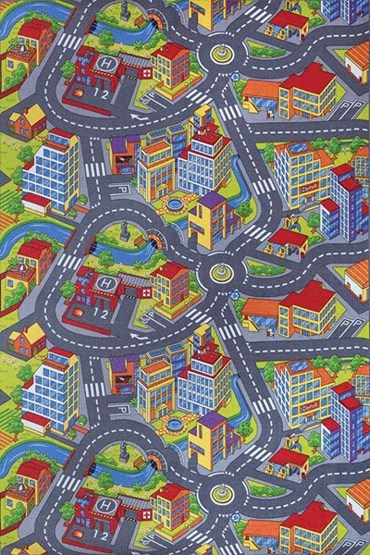 ΒΙΟΚΑΡΠΕΤ Μοκέτα Παιδική 'Kids Smart City' Grey σε Επιθυμητή Διάσταση με το Μέτρο