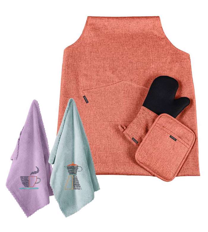 Guy Laroche Set 5 temaxion Kouzinas Podia + Gntia + Potiropana Cook Orange