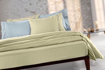 Guy Laroche Μονό Σεντόνι Easy Iron με Λάστιχο Color Plus Olive 100x200cm