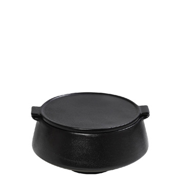 Μπωλ Σερβιρίσματος ''MIANMAR'' με Καπάκι Stoneware Μαύρο 10.5x9x5.5cm GMT201 Espiel