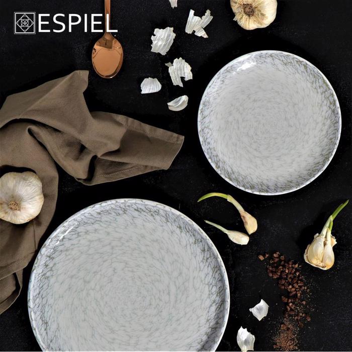 Piato Bathu 'CANVAS' Porselanis Lefko/Ggri F20x4.5cm KNA140K6 Espiel