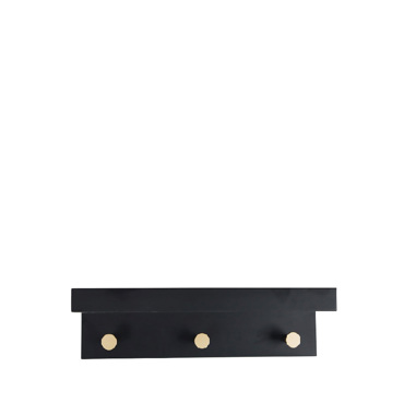 Κρεμάστρα 3 Θέσεων Μαύρη από MDF 35.5x12x11cm REF109 Espiel