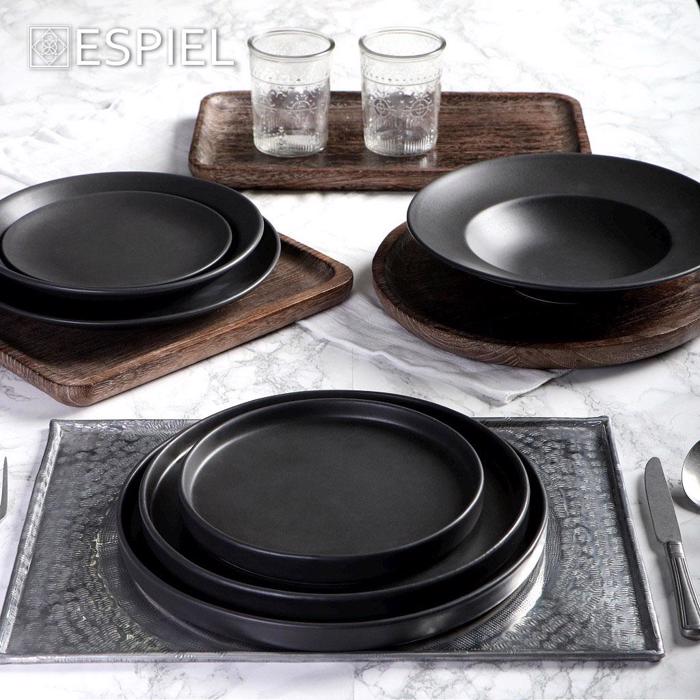Plato Serbirismatos Tetragno Xulino Kafe 30X30X2.5cm XYP316 Espiel