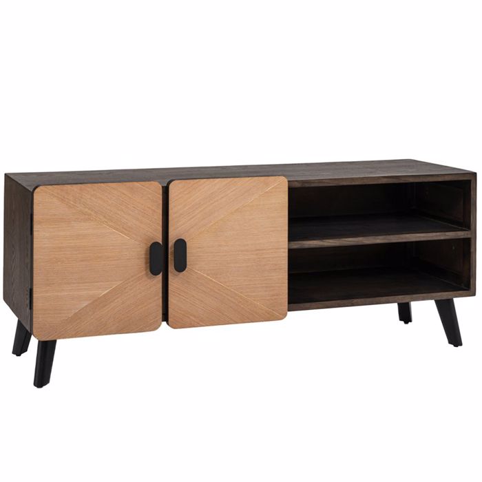 Iliadis Epiplo Tileorasis Xulino me Mavra Metallika Podia 150x40x58cm 88200