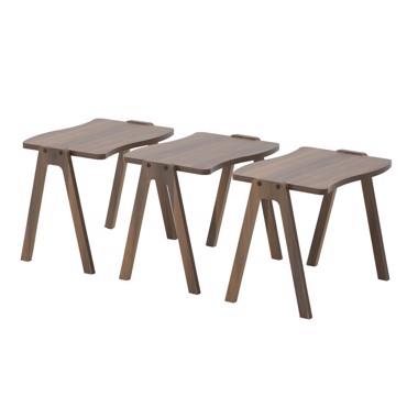 Inart Σετ των 3 Τραπεζάκι Ξύλινο Natural 50X35X40 6-50-794-0004