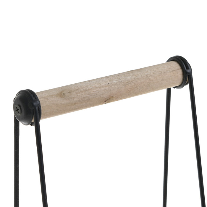 Inart Boukalothiki 2Theseon Metalliki/Xulini Mavri/Natural 17X9X39 6-70-299-0003