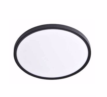 Inlight Πλαφονιέρα οροφής LED 24W 3CCT (by switch on base) σε μαύρη απόχρωση Φ30x2.5cm (42036-D-Black)