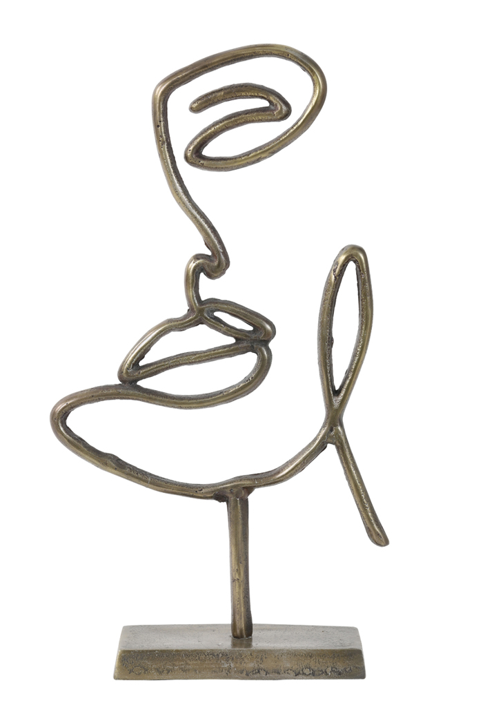l'arte Epitrapezio Diakosmitiko 'Brace' Metalliko Antike Xruso 24x8x43cm