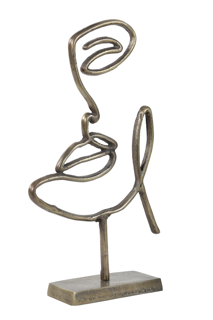 l'arte Epitrapezio Diakosmitiko 'Brace' Metalliko Antike Xruso 24x8x43cm