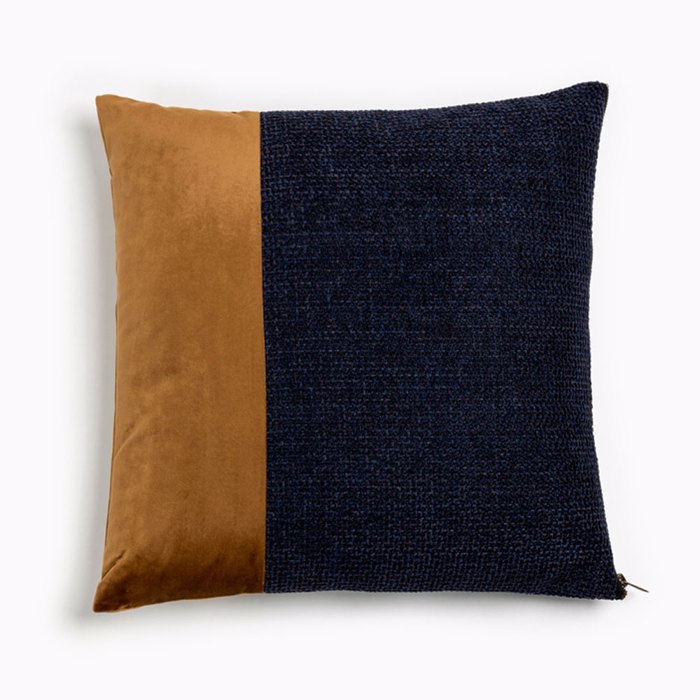 Liberta - Maison GLAM Diakosmitiko Maxilari Beloudino/Polyester Ble/Xruso 45x45cm 018876