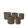Liberta - Maison ROMBUS Set ton 5 Kalathi Seagrass/Siderenio Fusiko/Mavro F43x39cm 019029