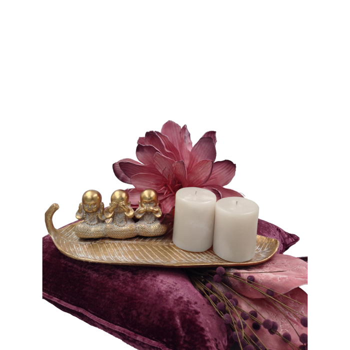 Liberta - Maison MAHATMA DECO Diakosmitiko Resin Xruso 43.5x16x11cm 019726