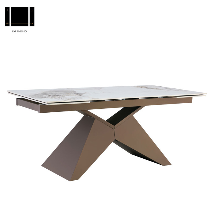 Liberta-Maison Marron Trapezi Epekteinomeno-i Lefko Me Opsi Marmarou 180x90x75cm 02-0687