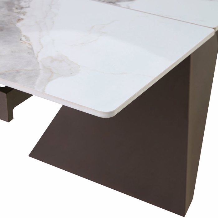 Liberta-Maison Marron Trapezi Epekteinomeno-i Lefko Me Opsi Marmarou 180x90x75cm 02-0687