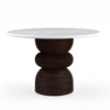 Liberta-Maison Beatle Trapezi Rotonta Kafe Lefko Me Opsi Marmarou 120x120x76cm 02-0731
