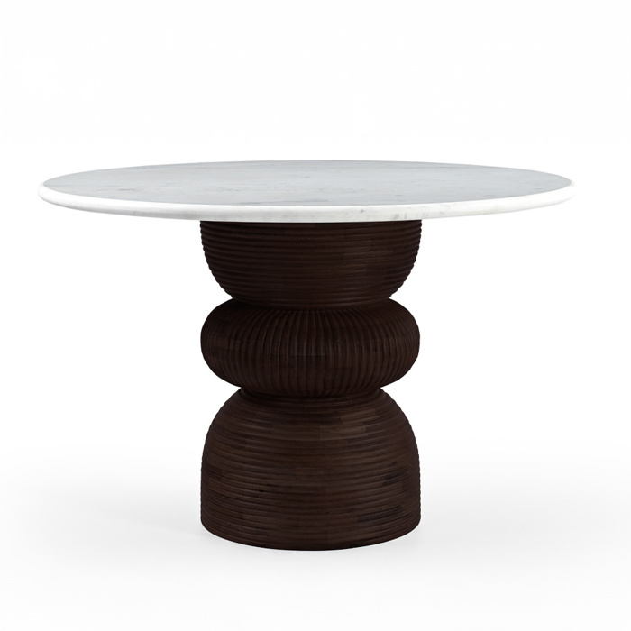 Liberta-Maison Beatle Trapezi Rotonta Kafe Lefko Me Opsi Marmarou 120x120x76cm 02-0731