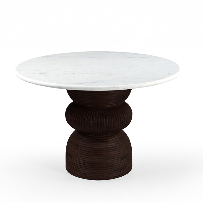 Liberta-Maison Beatle Trapezi Rotonta Kafe Lefko Me Opsi Marmarou 120x120x76cm 02-0731
