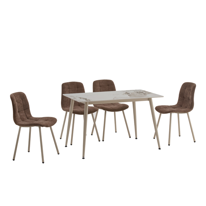 Liberta-Maison Primo Trapezi Lefko Me Opsi Marmarou 120x70x74cm 02-0736