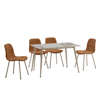 Liberta-Maison Primo Trapezi Lefko Me Opsi Marmarou 120x70x74cm 02-0736