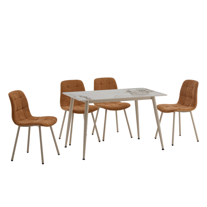 Liberta-Maison Primo Trapezi Lefko Me Opsi Marmarou 120x70x74cm 02-0736