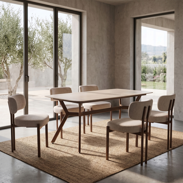 Liberta-Maison Roots Trapezi Beige Me Opsi Marmarou 160x90x75cm 02-0737