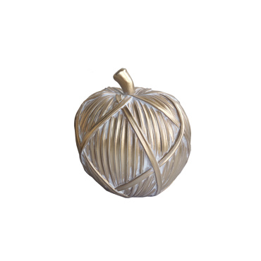 Liberta - Maison TRICOT POMME DECO Μήλο Resin Χρυσό Φ12.5x13.5cm 020755
