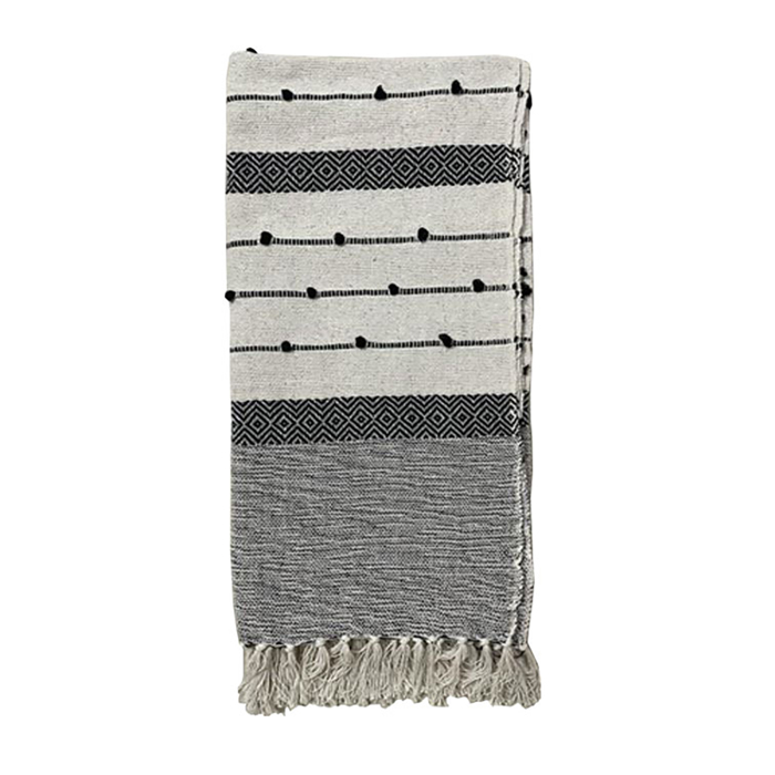 Liberta - Maison SAND Rixtari Diakosmitiko 125x150cm Bambaki Lefko Mavro 021648