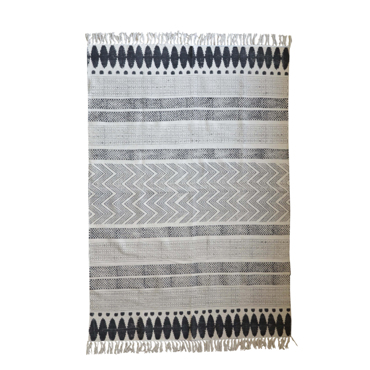 Liberta - Maison HAMMA 2 Χαλί Βαμβακερό Μπεζ/Μαύρο 190x120cm 021679