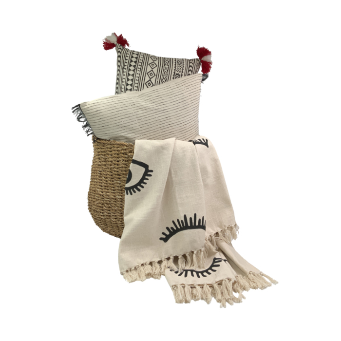 Liberta - Maison EYES WHITE Rixtari Bambakero Lefko/Mavro 130x170cm 021787