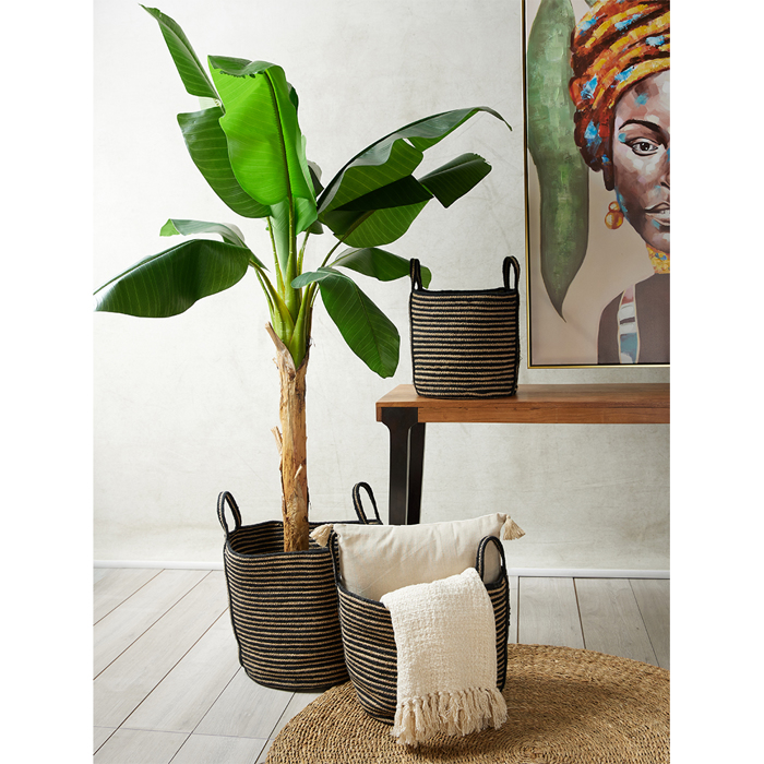 Liberta - Maison YIRMI Set ton 3 Kalathi apo Gouta Fusiko/Mavro F40x40cm 022016