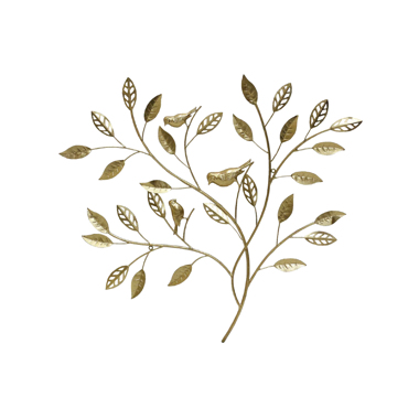 Liberta - Maison OLIVE BIRD DECO Διακοσμητικό Τοίχου Μεταλλικό Χρυσό 82x3x76cm 022481