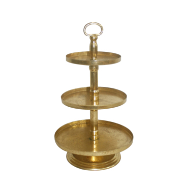 Liberta - Maison STAGE Stand Τριώροφο Μεταλλικό Χρυσό Φ20.32x34.29cm 024147