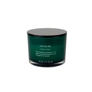 Liberta - Maison WELLNESS Αρωματικό Κερί σε Βαζάκι Γυάλινο Πράσινο/Μαύρο Φ10x7.6cm 024744