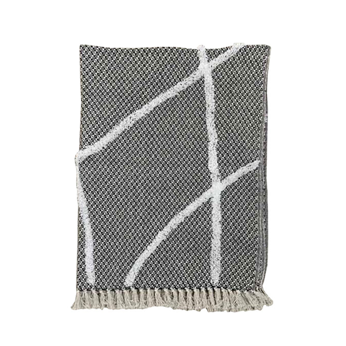 Liberta - Maison SAGA Rixtari Diakosmitiko 180x240cm Bambaki Lefko Mavro Polyester 026024