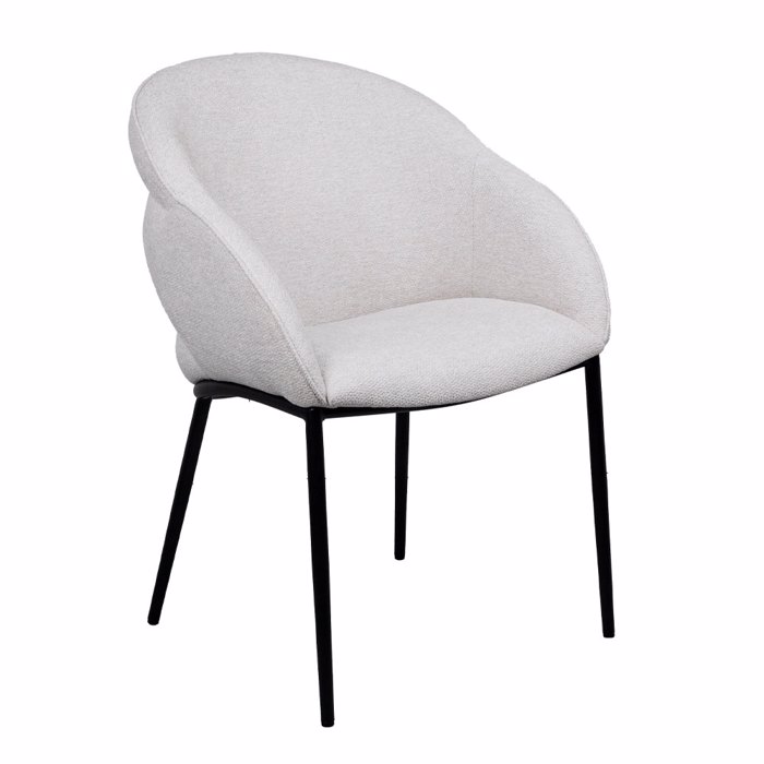 Liberta-Maison Carmen Karekla Poluthrona Cream Mavro Mat 59x60.5x83.5cm 03-1189