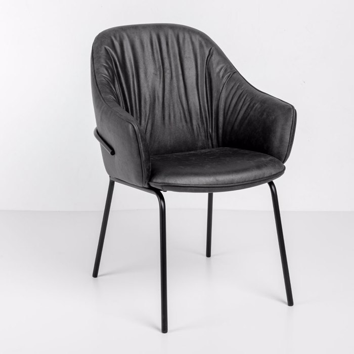 Liberta-Maison Tosca Karekla Poluthrona Ggri Mavro Mat 62x63x90.5cm 03-1192