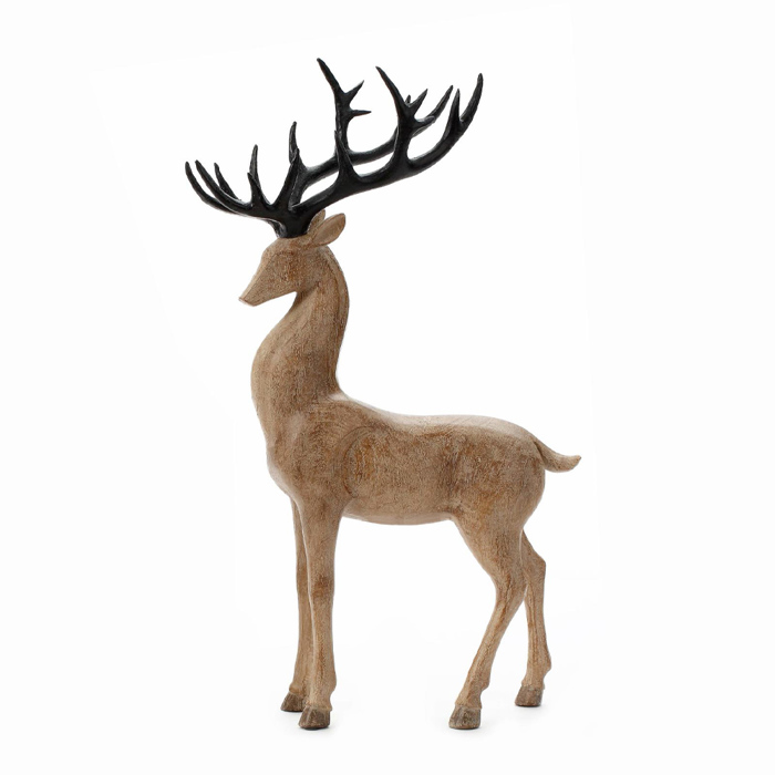 Liberta - Maison XMAS WOODY DEER 1 DECO Tarandos Resin Kafe/Mavros 27x12x46cm 030491