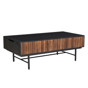 Liberta-Maison Jenga Coffee Table 2ΣΥΡΤΑΡΙΑ Μαύρο Καρυδι 120x50x43cm 04-0785
