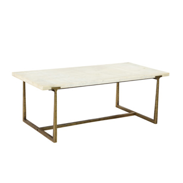Liberta-Maison Bakari Coffee Table Λευκό Brass Antique 122x61x44.5cm 04-0829